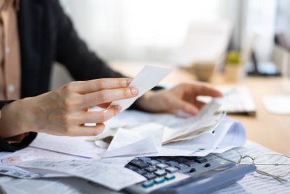 Woman assessing her personal finances