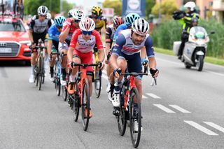 MONTE ZONCOLAN ITALY MAY 22 Remy Rochas of France and Team Cofidis Jacopo Mosca of Italy and Team Trek Segafredo in the Breakaway during the 104th Giro dItalia 2021 Stage 14 a 205km stage from Cittadella to Monte Zoncolan 1730m UCIworldtour girodiitalia Giro on May 22 2021 in Monte Zoncolan Italy Photo by Tim de WaeleGetty Images