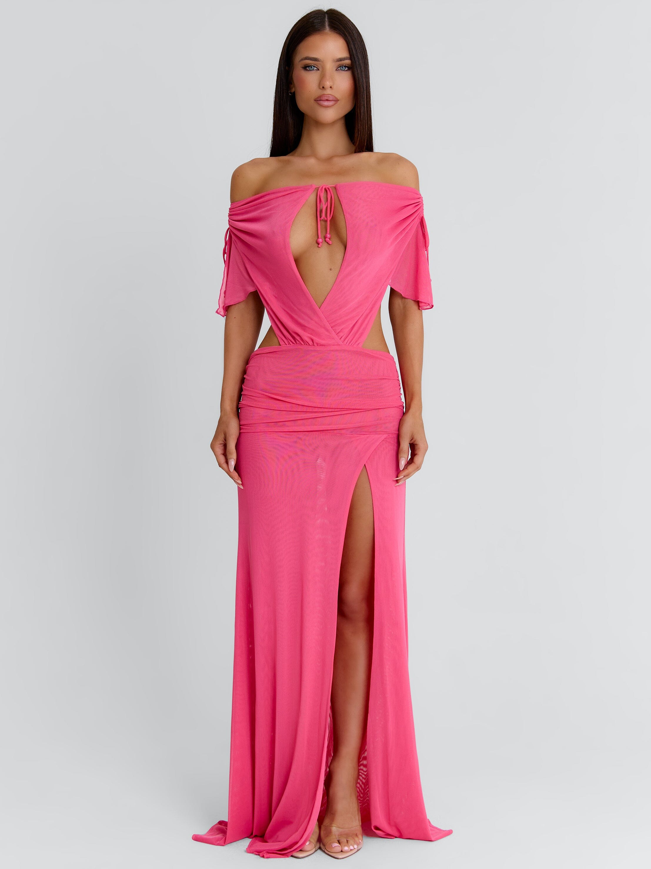 Emmaley Maxi Dress Hot Pink - Xxs