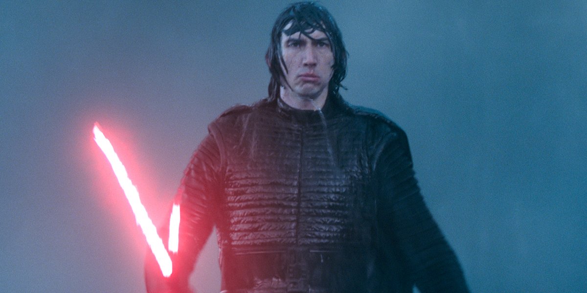 Kylo Ren lightsaber in the rain Star Wars: The Rise of Skywalker final trailer shot