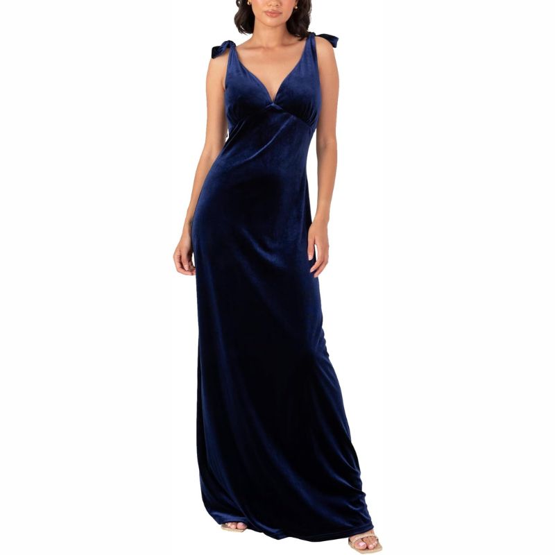 Maya velvet dress on model 