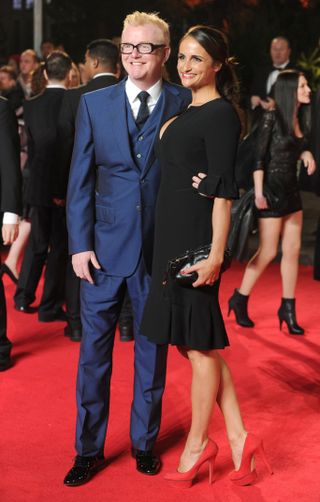 Chris Evans with wife Natasha