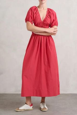 Faithfull The Brand Teatro Midi Dress In Crimson