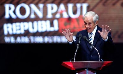 Rep. Ron Paul (R-Texas) speaks during a rally in Tampa, Fla. Aug. 26