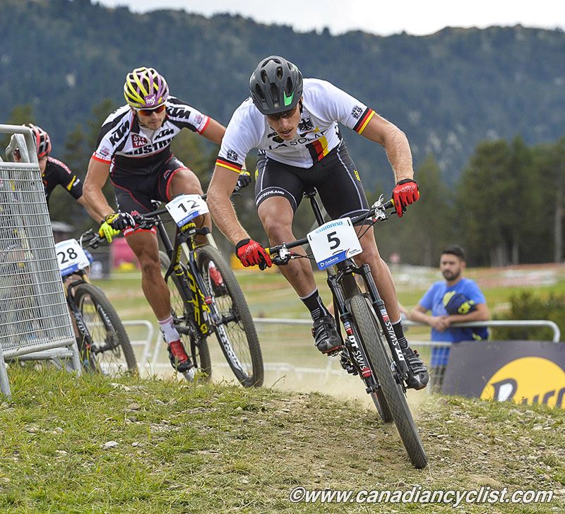 Simon Gegenheimer (Germany) leads Daniel Federspiel (Austria)