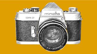 Line drawing of Minolta SR-2 SLR camera