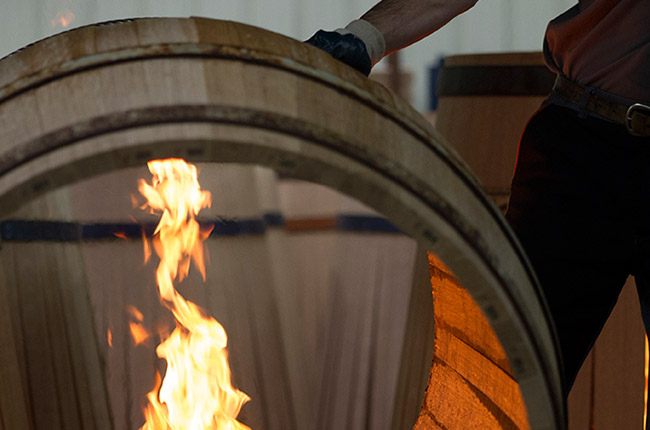 toasting oak barrels