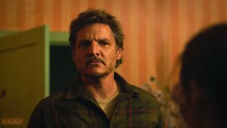 Pedro Pascal's Joel looks upset at an off-screen Ellie in The Last of Us season 1