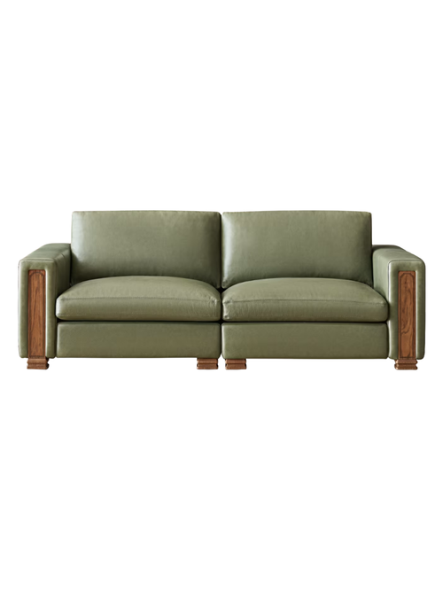 Tan France Kagan Leather Sofa