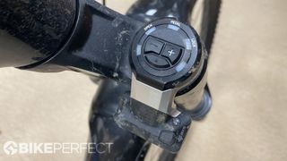 RockShox Flight Attendant Suspension System control unit on the top of the fork