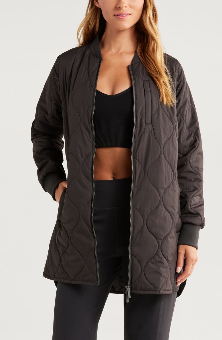 Longline Onion Quilted Bomber Jacket