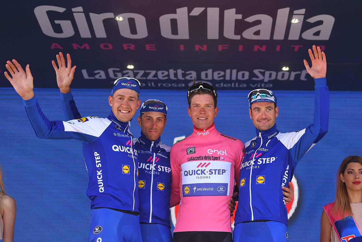 Quick-Step floors on the podium after another succcesful day at the Giro d'Italia