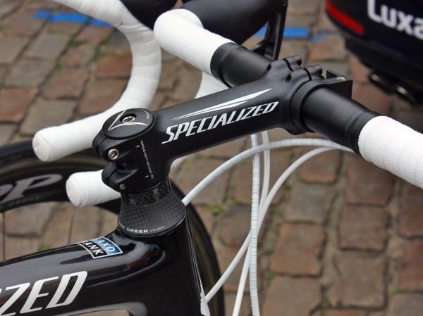 Saxo Bank is using Specialized's angle-adjustable S-Works Pro-Set stem.