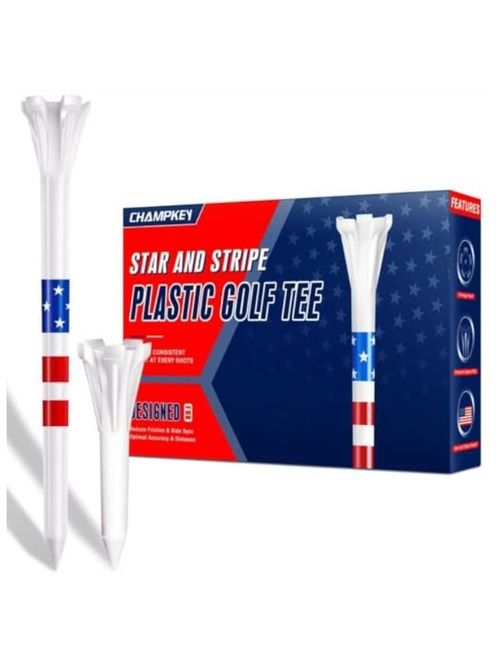 5-Prong Plastic USA Golf Tees (120 Pack)