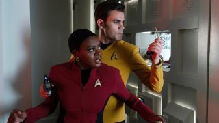 Kirk and Uhura in Star Trek: Strange New Worlds on Paramount+