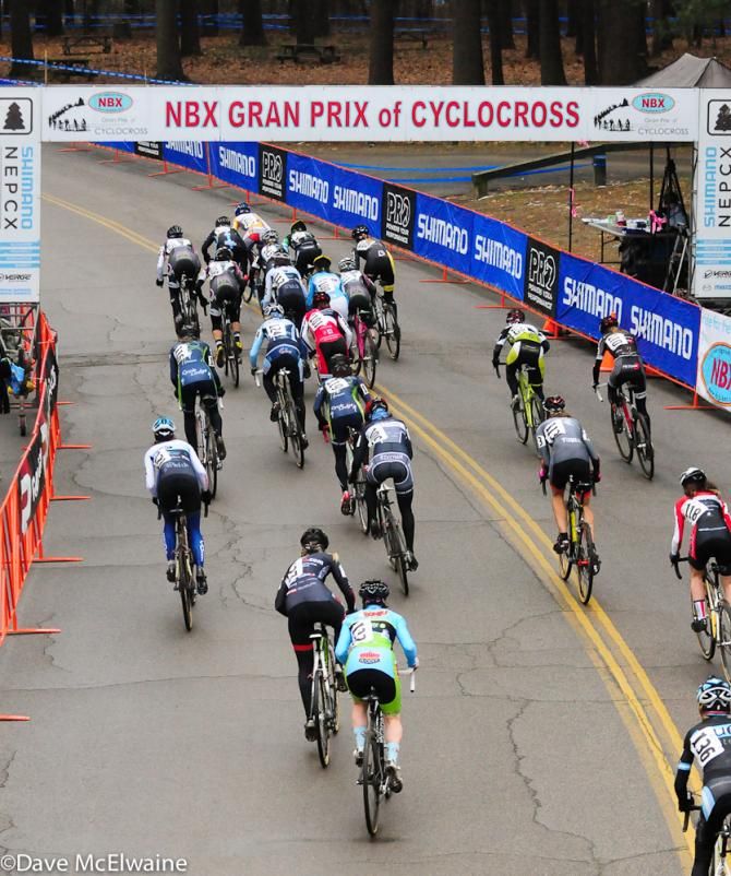 Elite Women head uphill at the start.