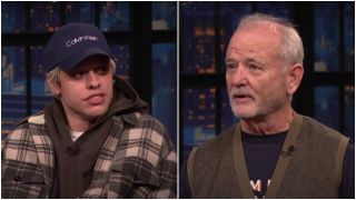 Pete Davidson and Bill Murray in separate appearances on Seth Meyers