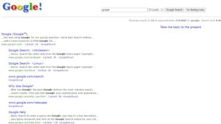 Una captura de pantalla del motor de búsqueda de Google del 98