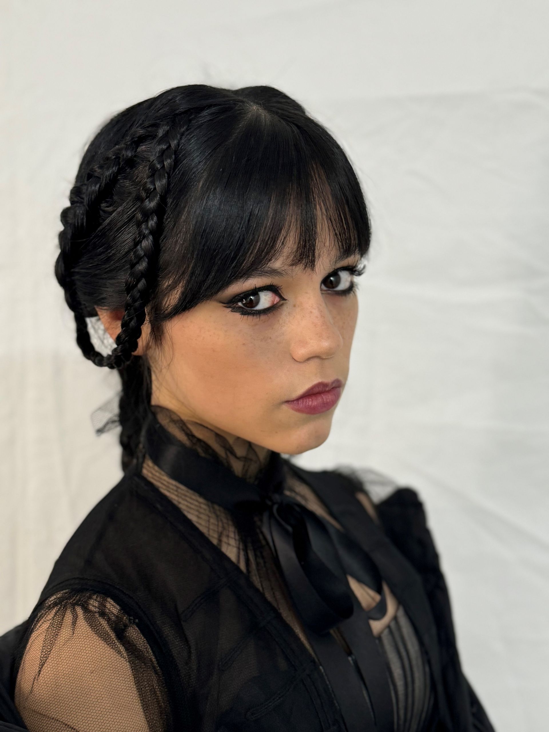 An image of Jenna Ortega taken by Nirvana Jalalvand behind the scenes of Netflix's 'Wednesday,' season 2.