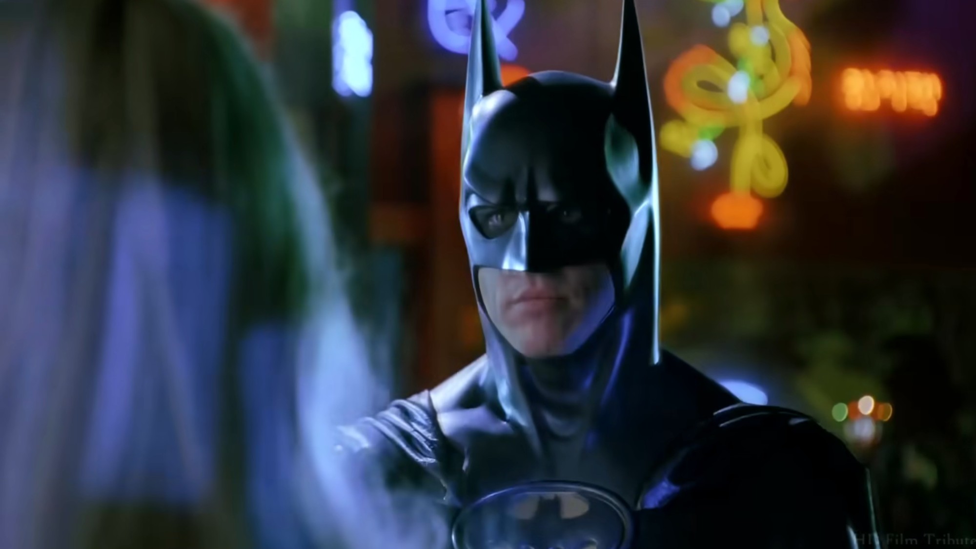 Val Kilmer dressed as Batman in Batman Forever