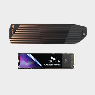 An SK Hynix Platinum P41 SSD with its Haechi heatsink