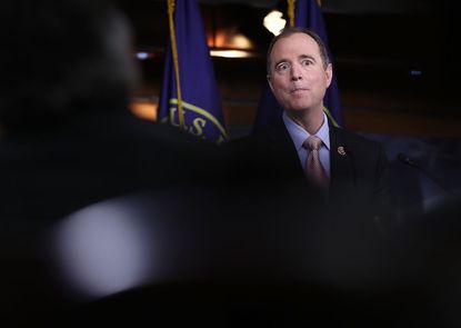 Adam Schiff has a surprised look on his face.
