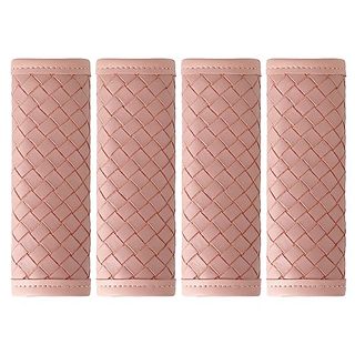 Kevancho Leather Luggage Handle Wraps for Suitcase, 4 Pack Luggage Handle Cover Identifiers Tags Markers for Travel Accessories (pink)