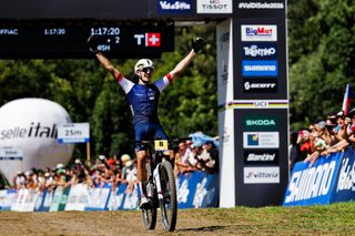 UCI Mountain Bike World Championships: Nael Rouffiac wins men's U23 XCO race with attack two laps out from line