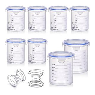 Aflytep 8 Sets Paint Container Set with Stainless Steel Mixing Ball