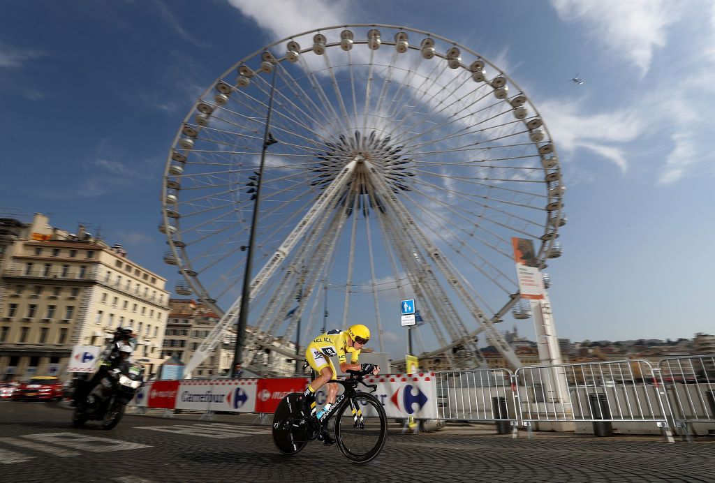 Chris Froome in the stage 20 time trial at the Tour de France