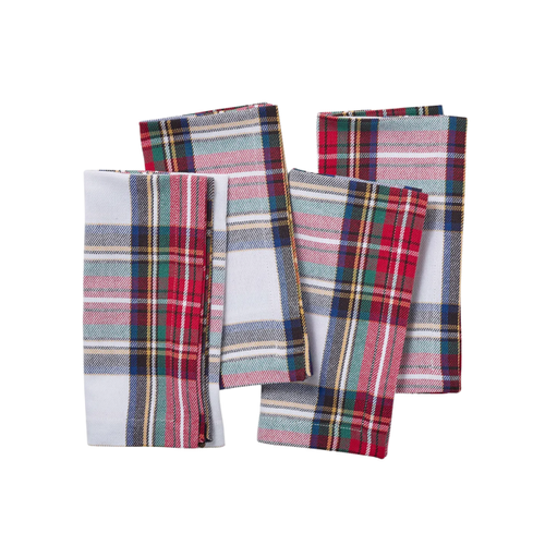 Jolly Santa Lurex Plaid Napkins