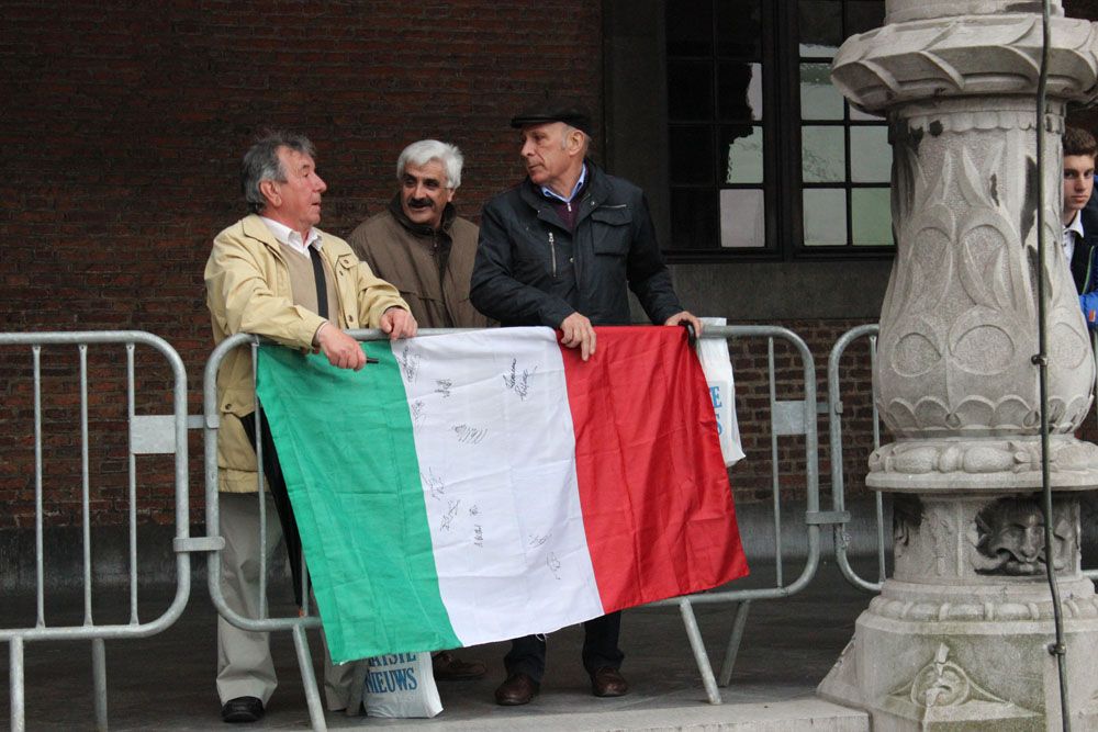 Some elder Italian fans have made the trip to Liege