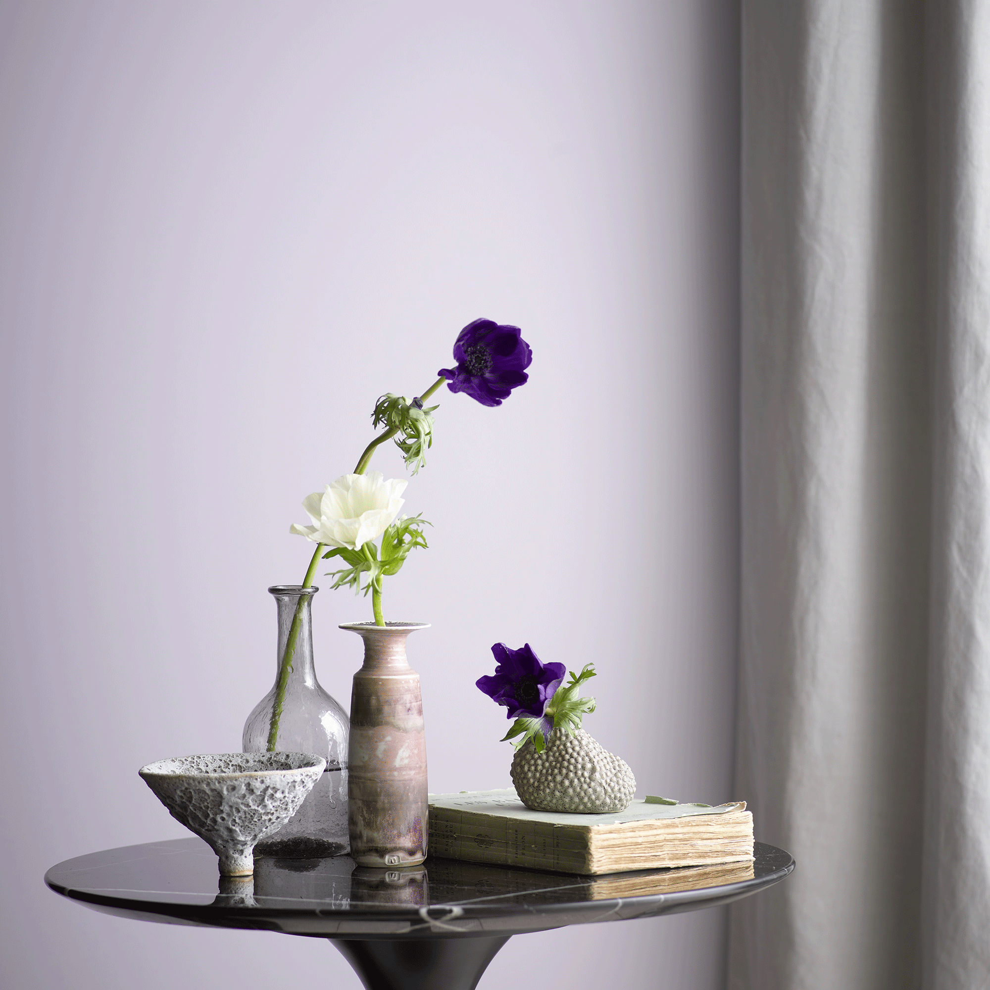 lilac paint with vase