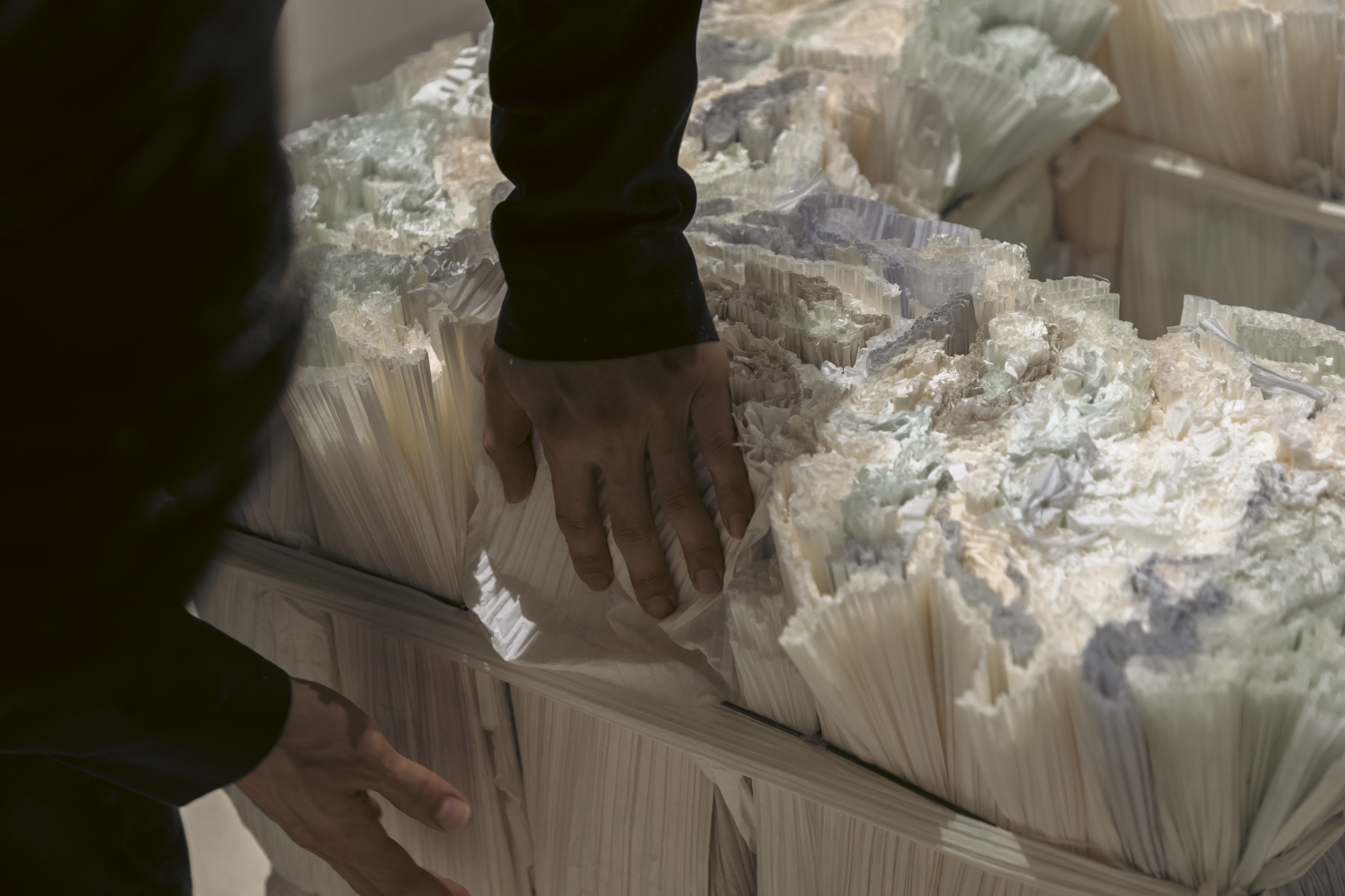 Issey Miyake making process for paper installation for Milan Design Week 2026