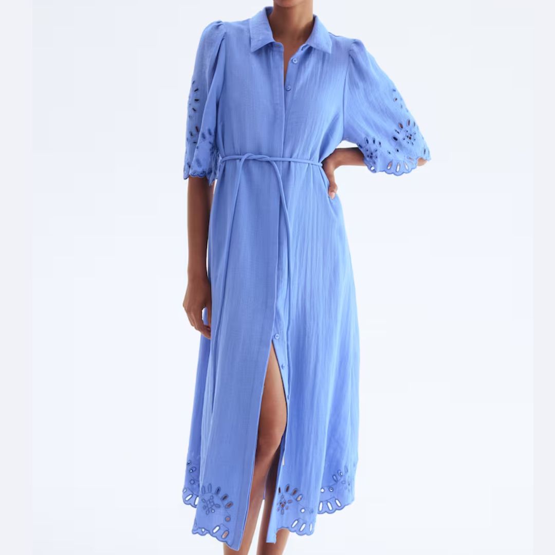 H&M Blue Broderie Anglaise Dress
