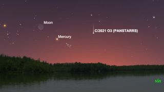 This sky map shows the view after sunset from New York City on May 2, 2022.