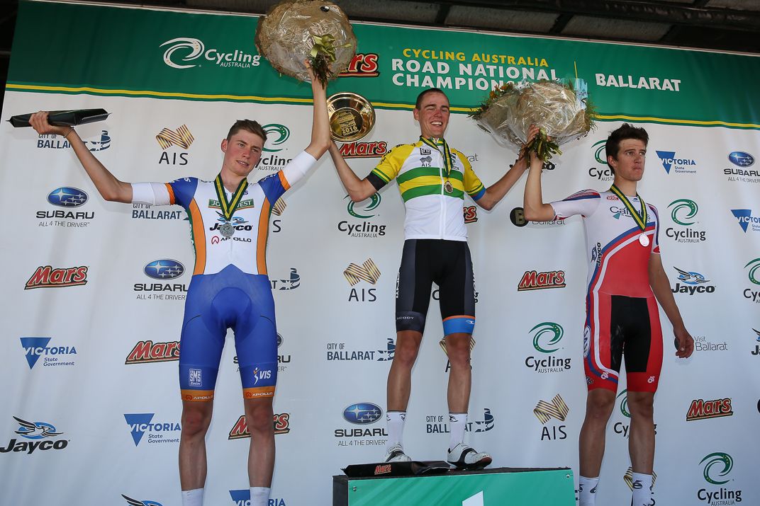 Lucas Hamilton, Chris Hamilton and Miles Scotson on the podium