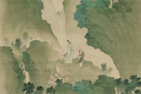 An image of a Japanese silk painting from 1790