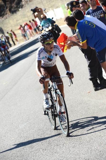 Domenico Pozzovivo (AG2R La Mondiale) climbs to the finish of stage 8 on Pe&ntilde;as Blancas