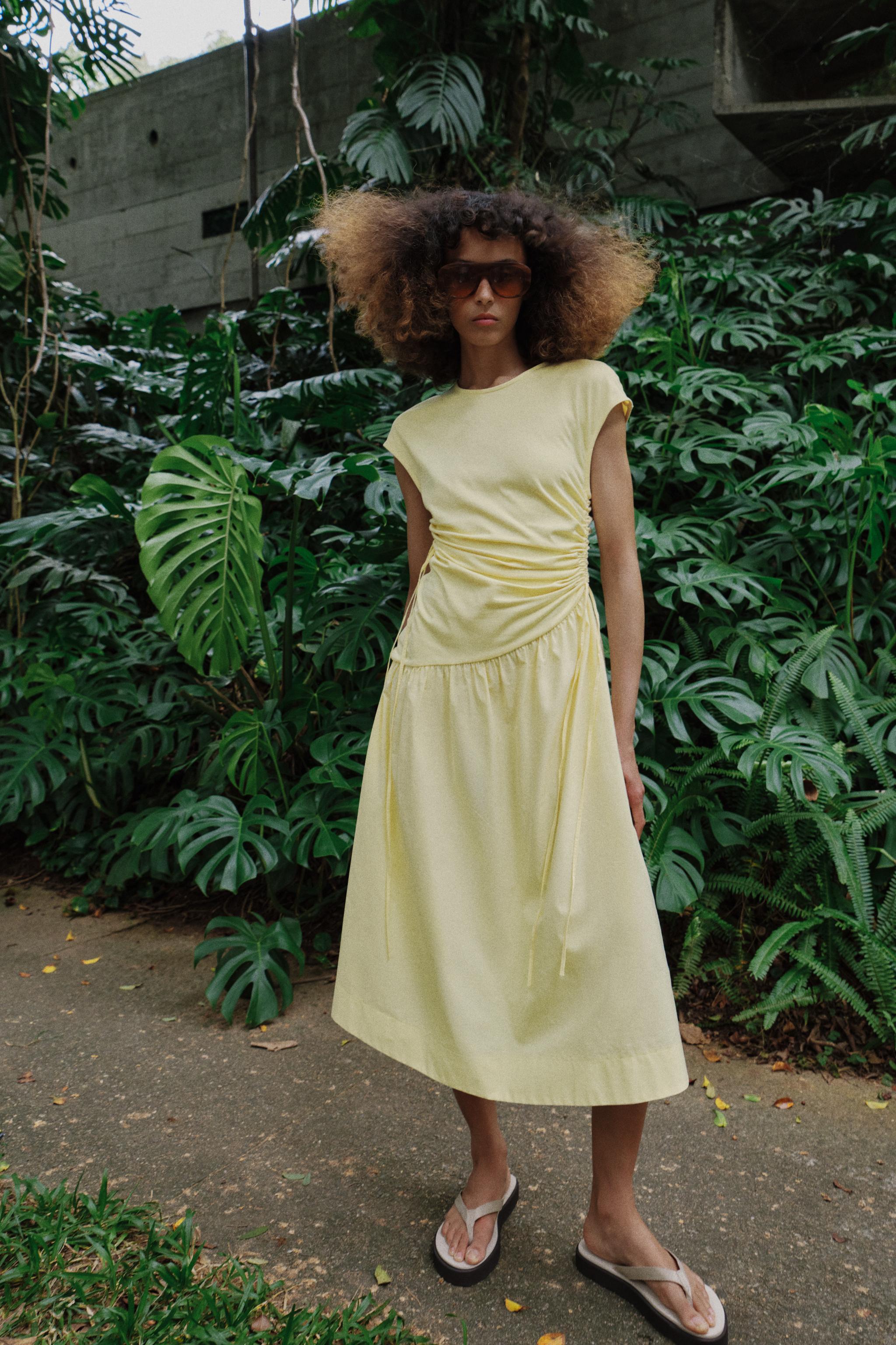 Asymmetric Gathered Dress