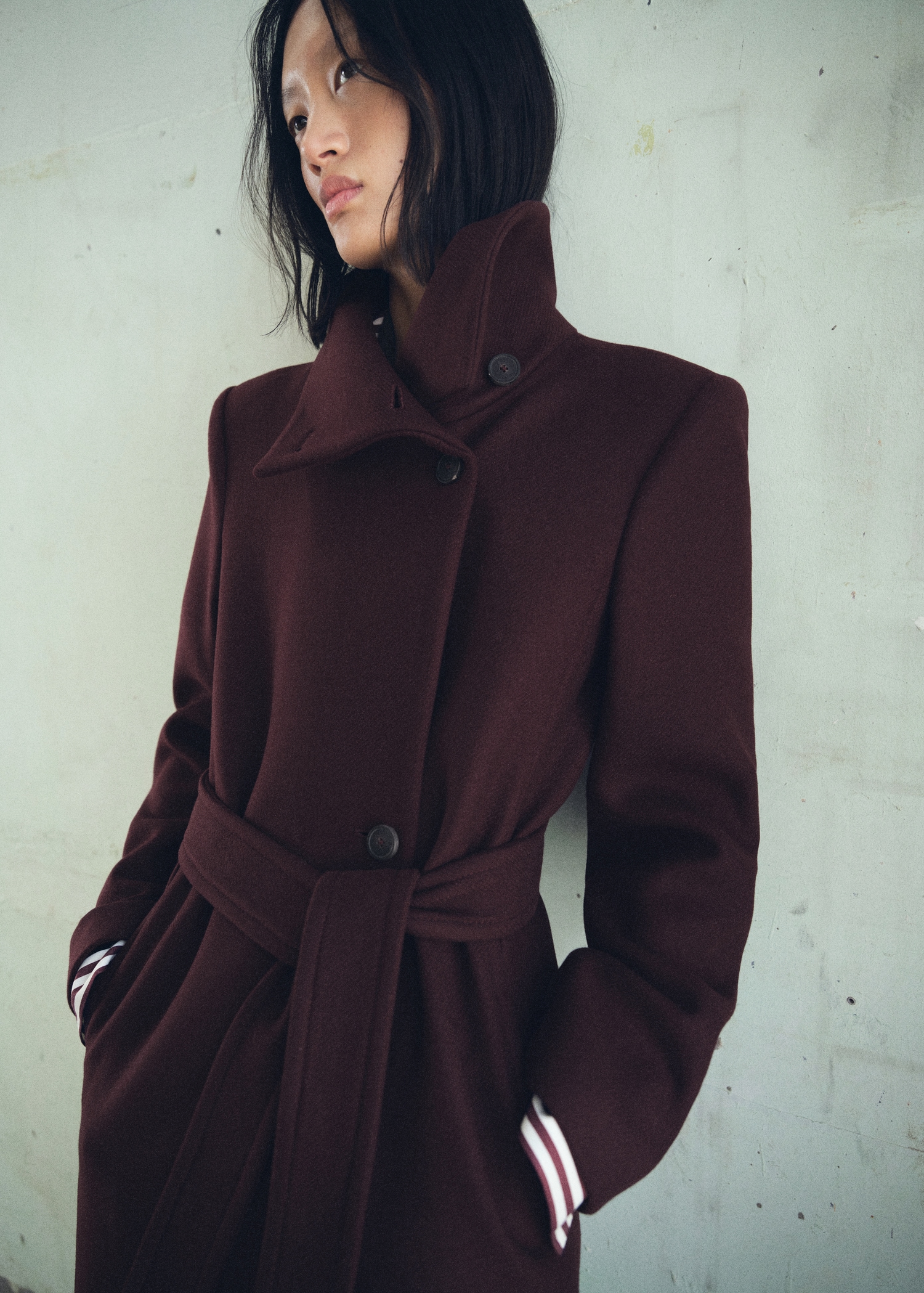 Manteco Wool Coat With Belt - Women | Mango United Kingdom