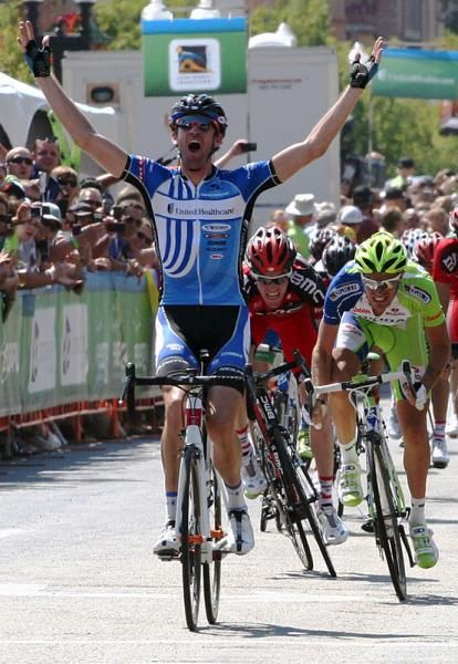 Rory Sutherland (UnitedHealthcare) won stage 1 in Ogden and earned the first leader's jersey at the Tour of Utah.