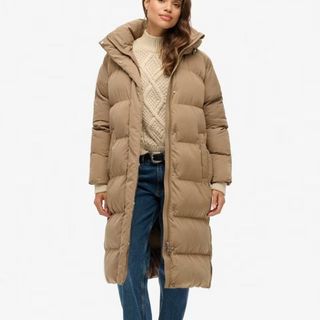 taupe puffer coat