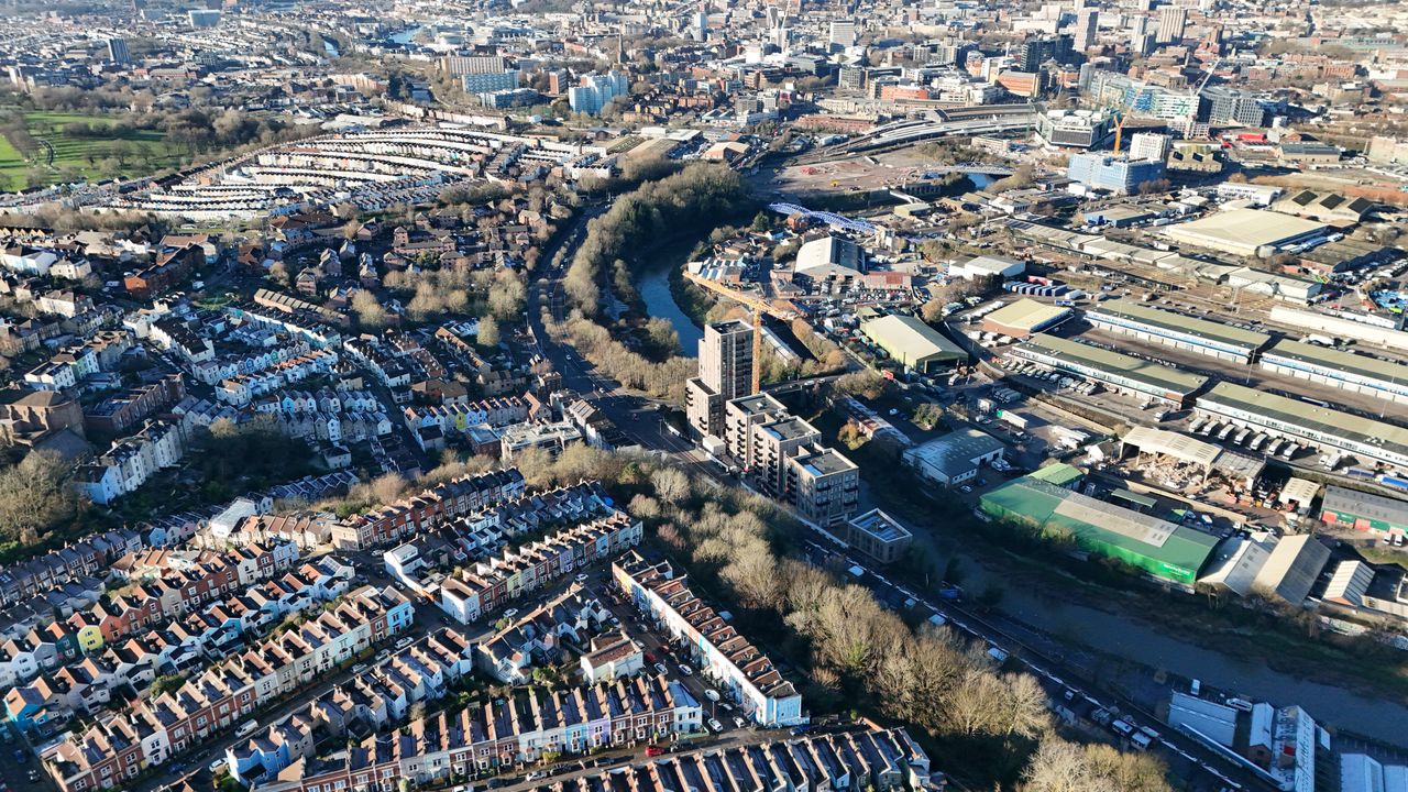 A photo of a city taken on a DJI Flip drone