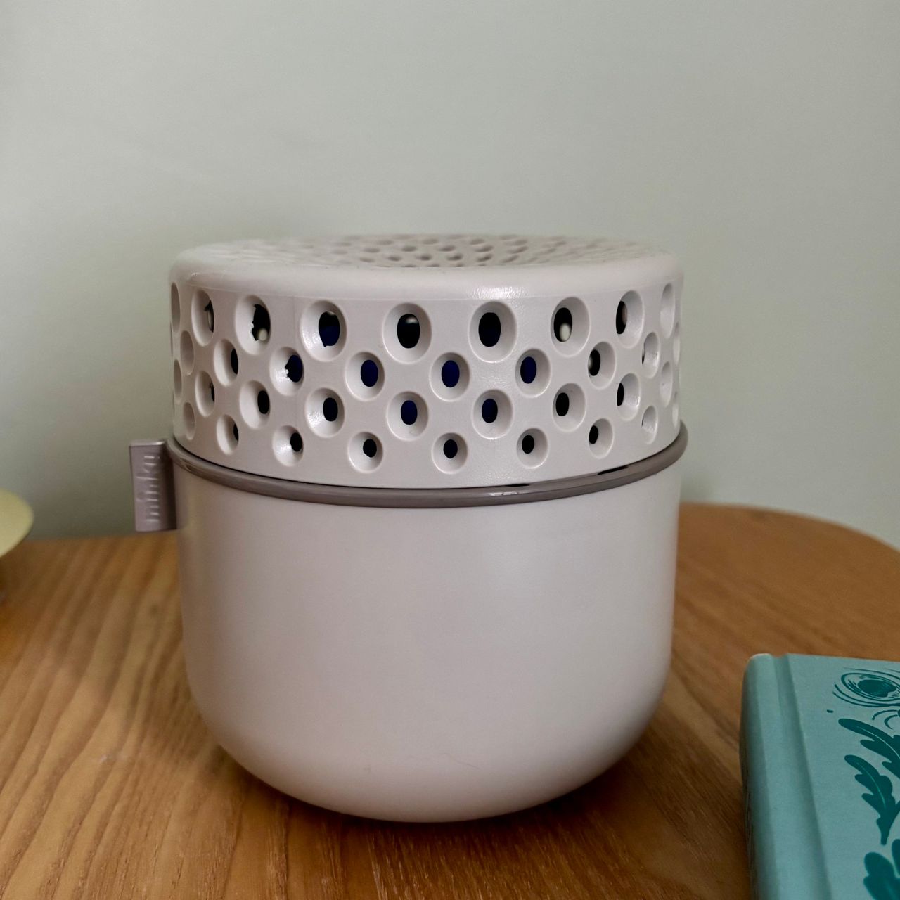 minky damp guard moisture absorber on a bedside table front