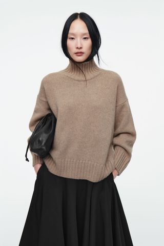 Chunky Pure Cashmere Turtleneck Jumper