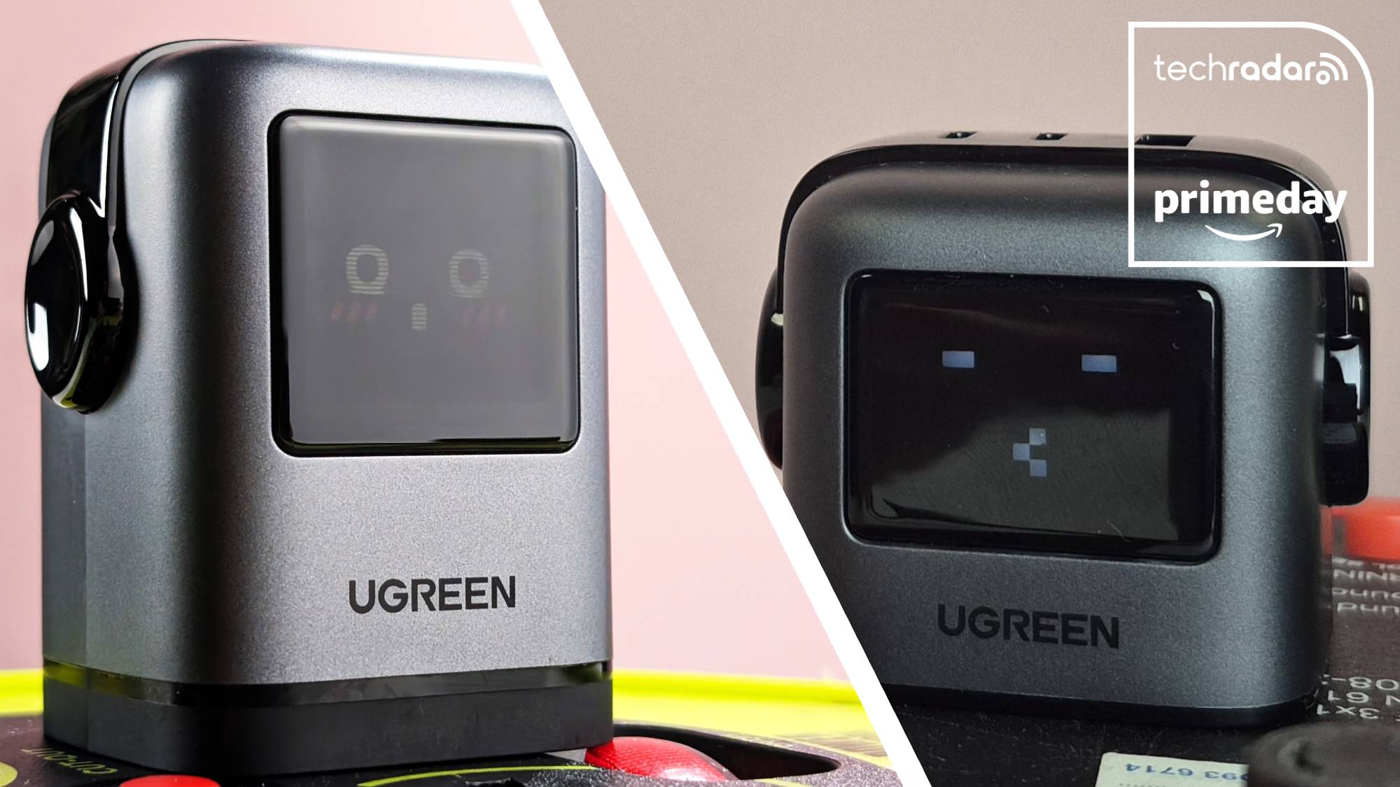UGreen Uno Charger 100W next to UGreen Nexode RG 65W with words 'TechRadar: Prime Day'
