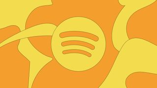 The Spotify logo in orange and yellow.