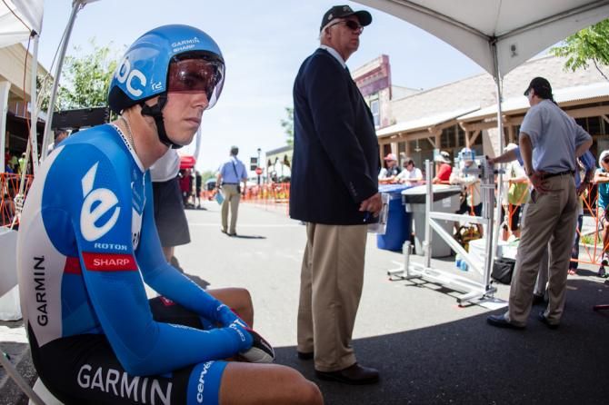 Rohan Dennis (Garmin) waits for his start