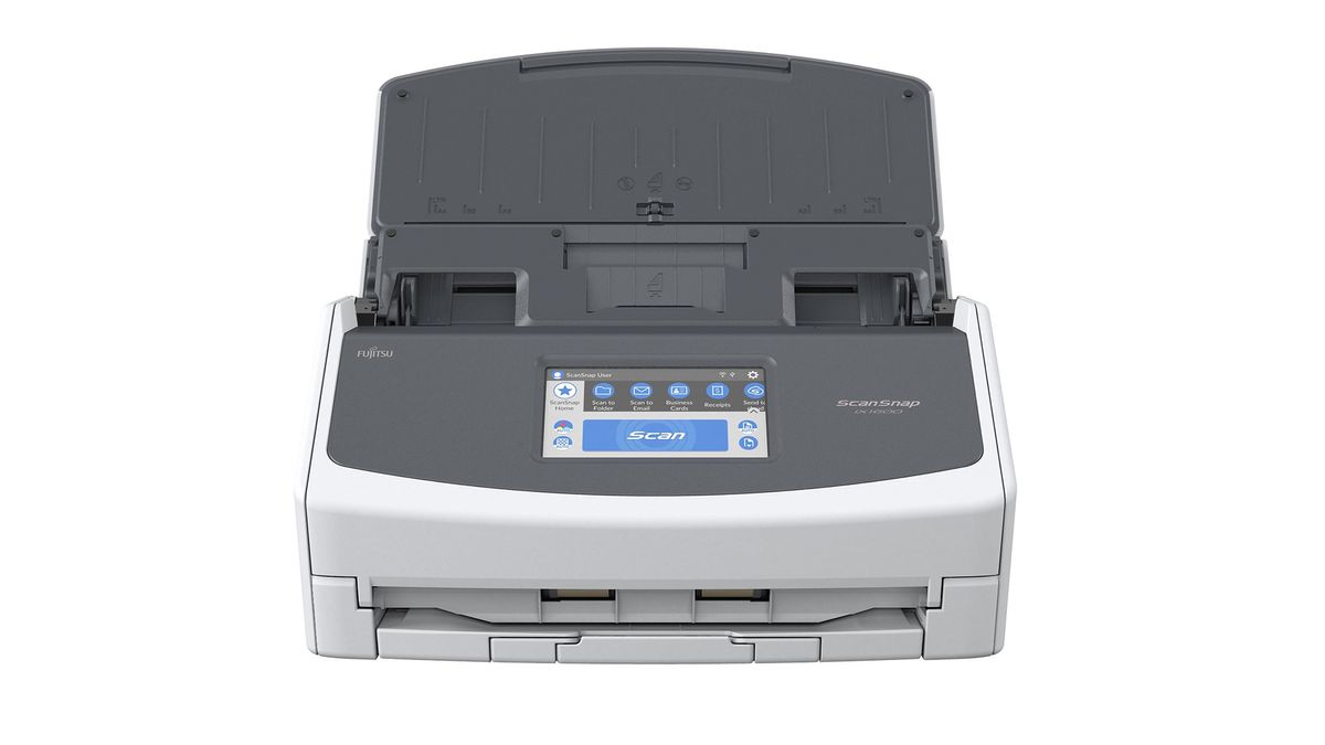 A photograph of the Fujitsu ScanSnap iX1600